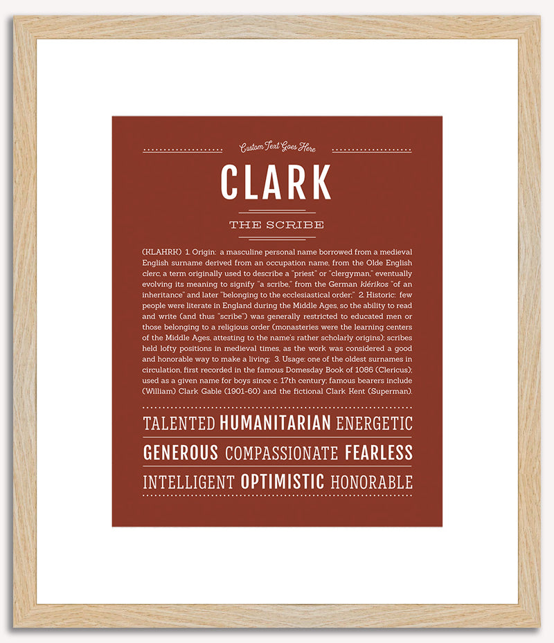 Clark (male) | Name Art Print