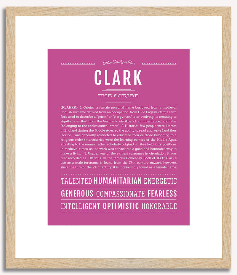 Clark (male) | Name Art Print