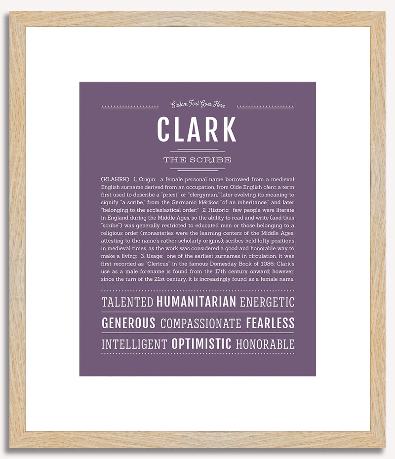 Clark (male) | Name Art Print