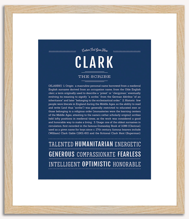 Clark (male) | Name Art Print