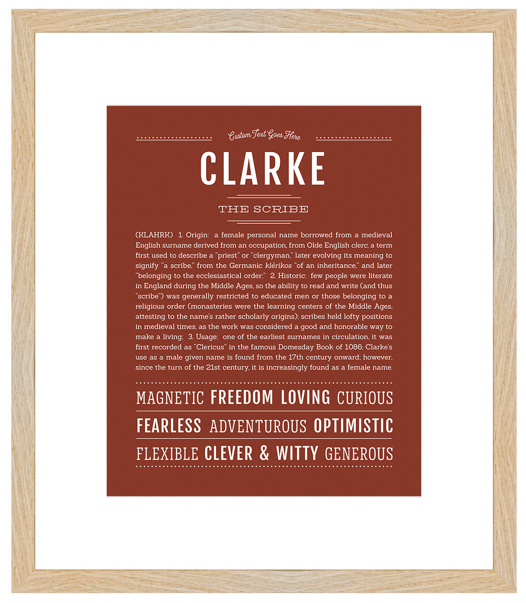 Clarke (female) | Name Art Print