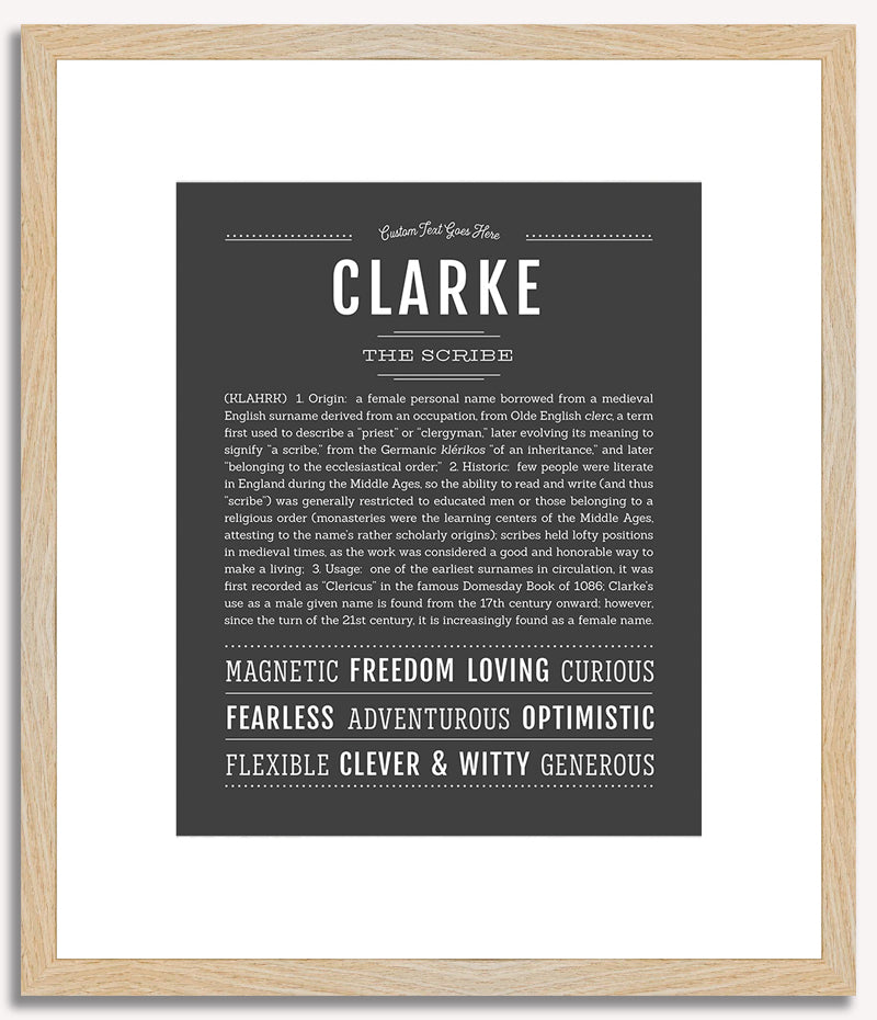 Clarke (female) | Name Art Print