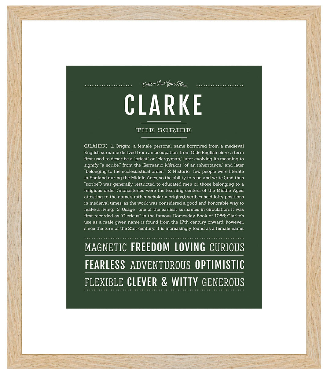 Clarke (female) | Name Art Print