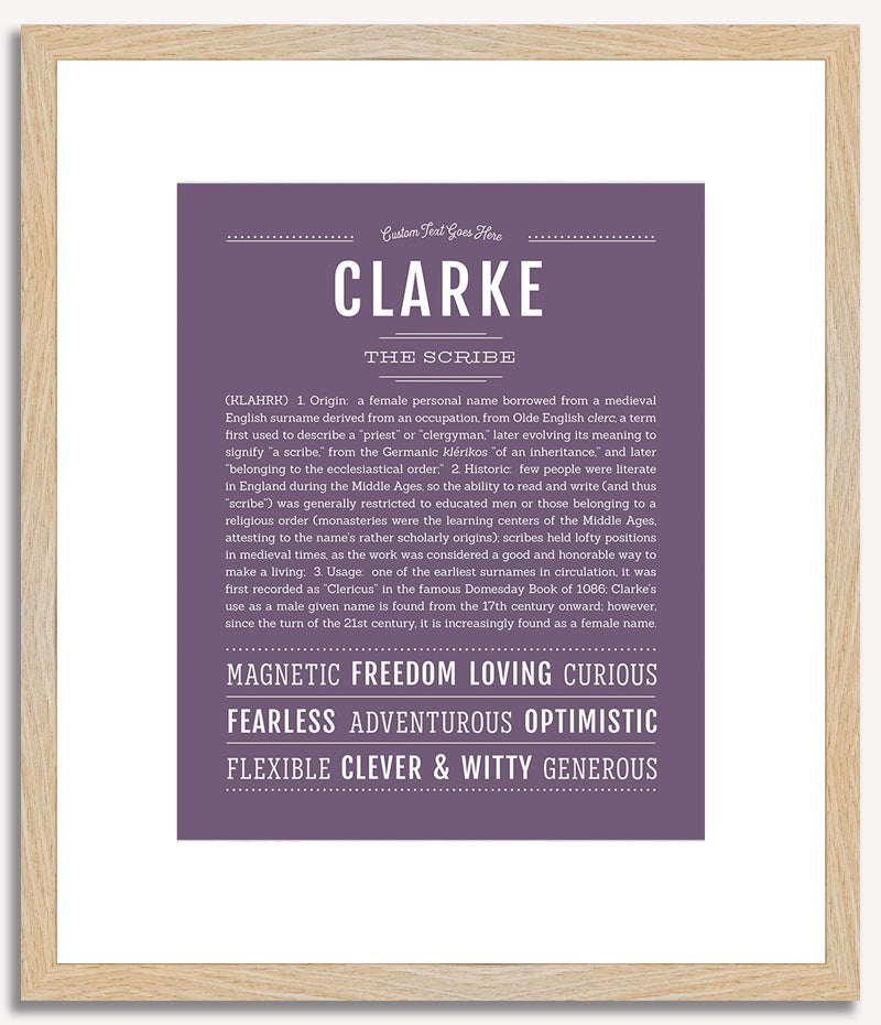 Clarke (female) | Name Art Print