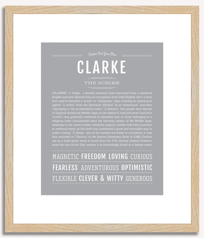 Clarke (female) | Name Art Print