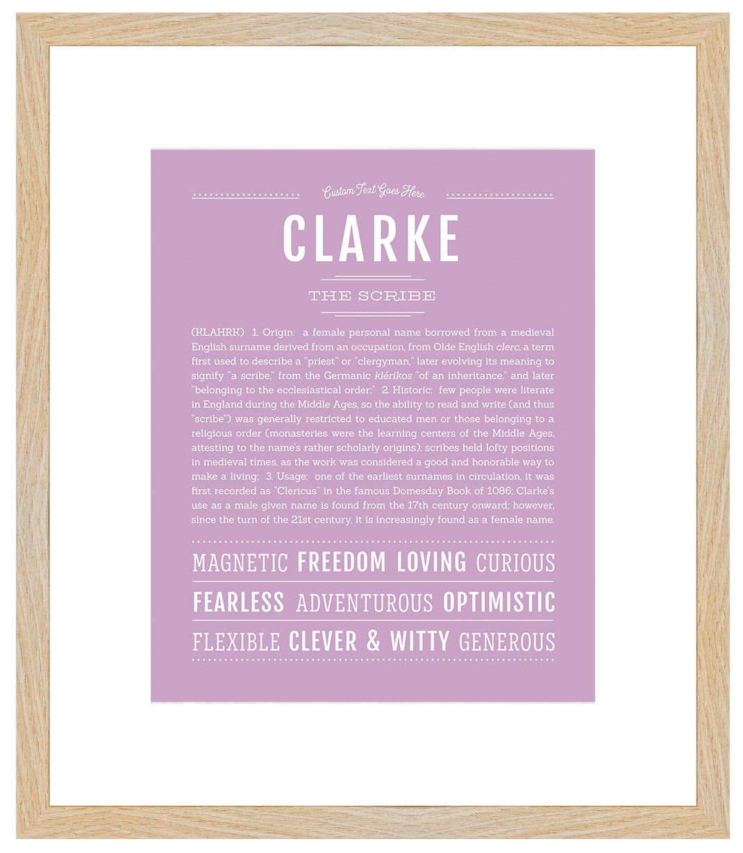 Clarke (female) | Name Art Print