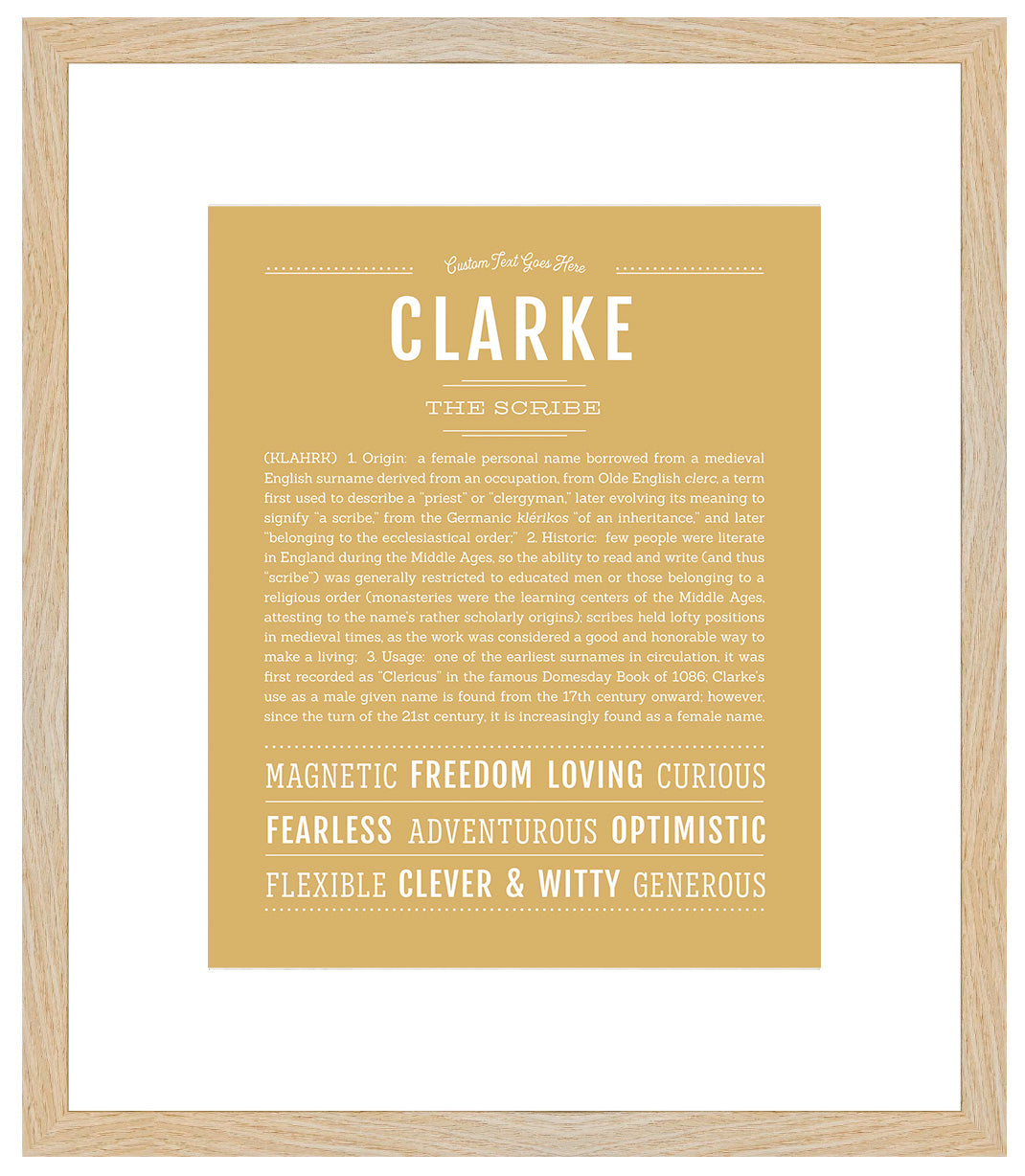 Clarke (female) | Name Art Print