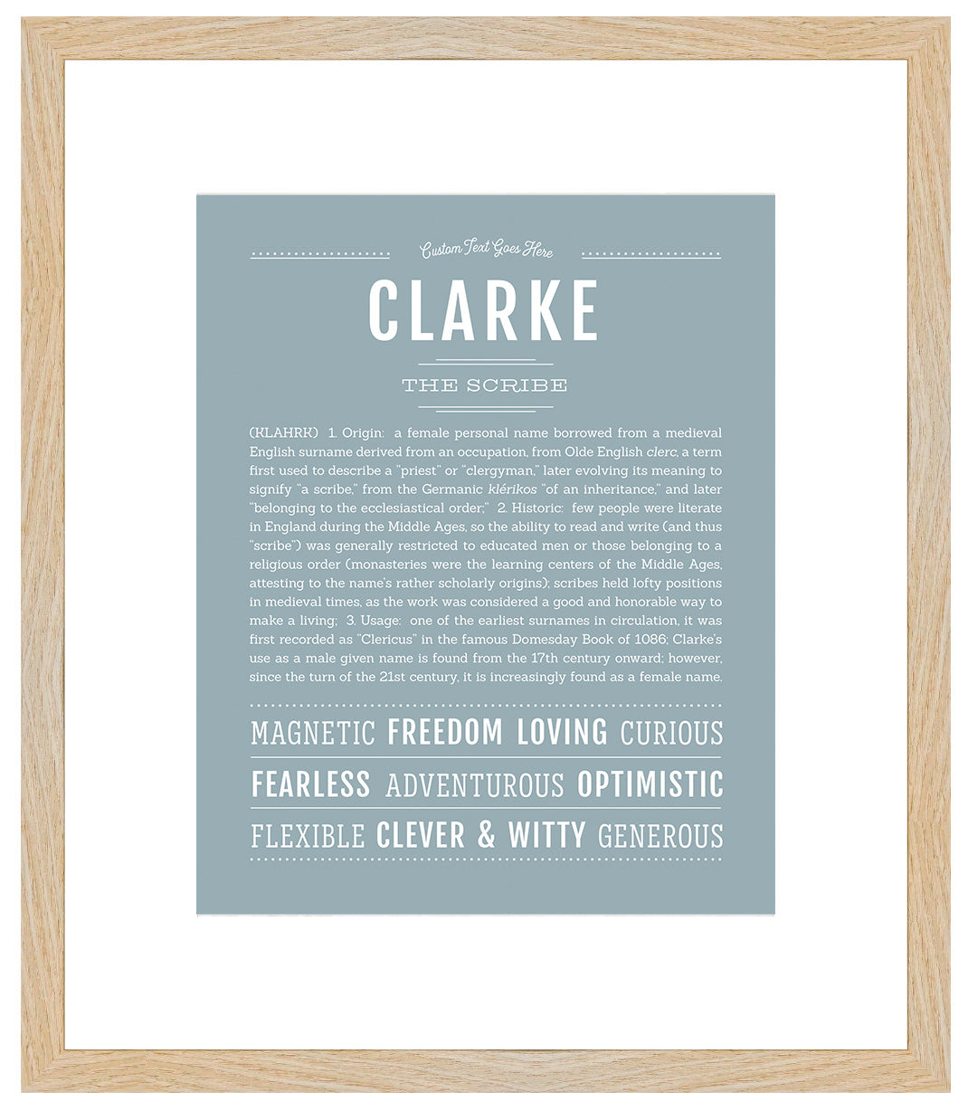 Clarke (female) | Name Art Print