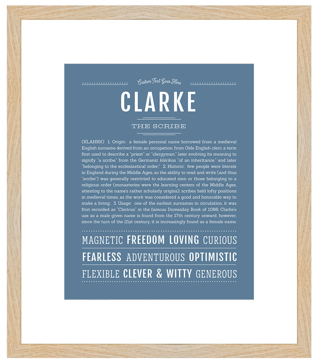 Clarke (female) | Name Art Print