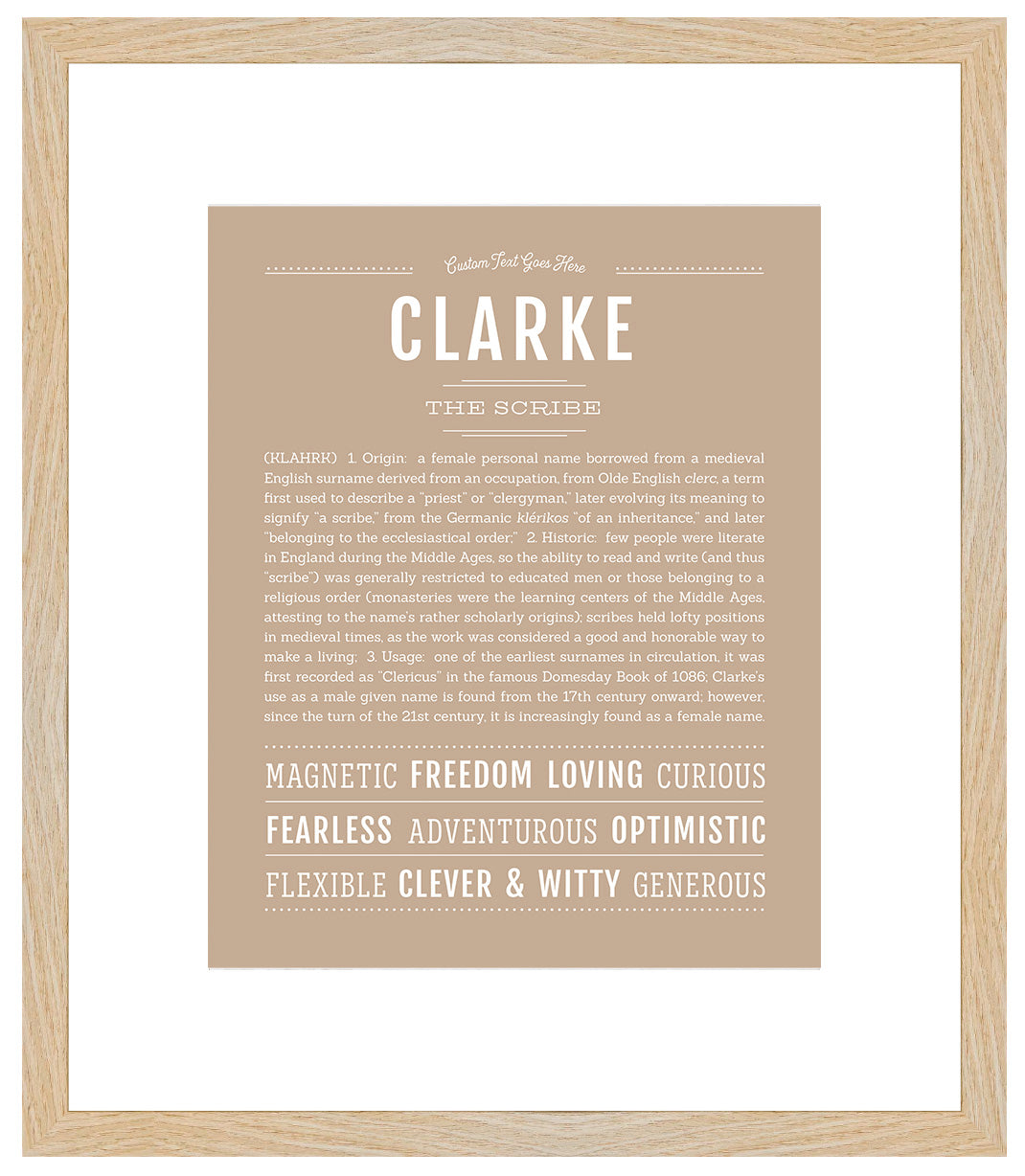 Clarke (female) | Name Art Print