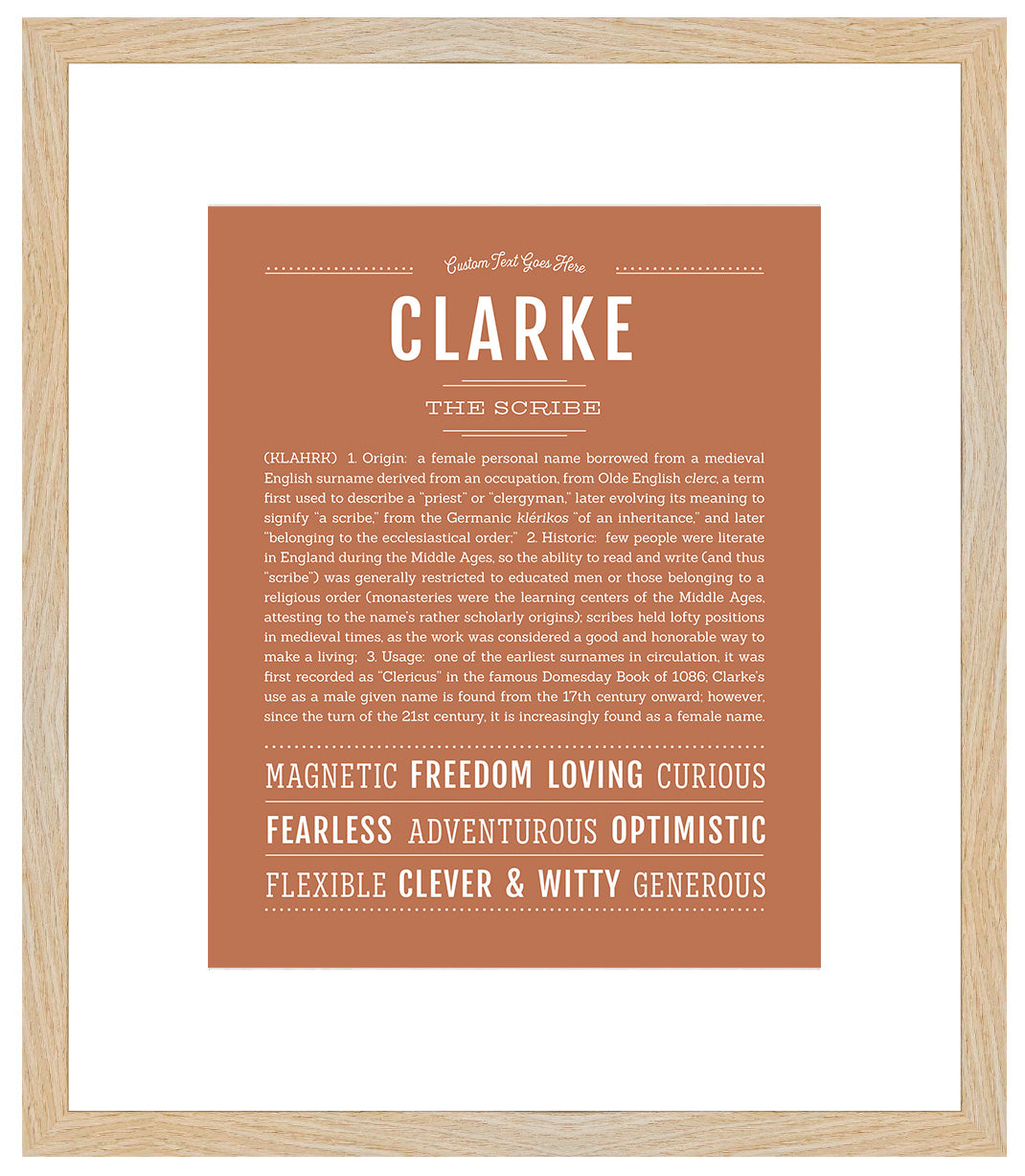 Clarke (female) | Name Art Print