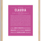 Claudia | Name Art Print