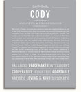 Cody | Name Art Print – Name Stories