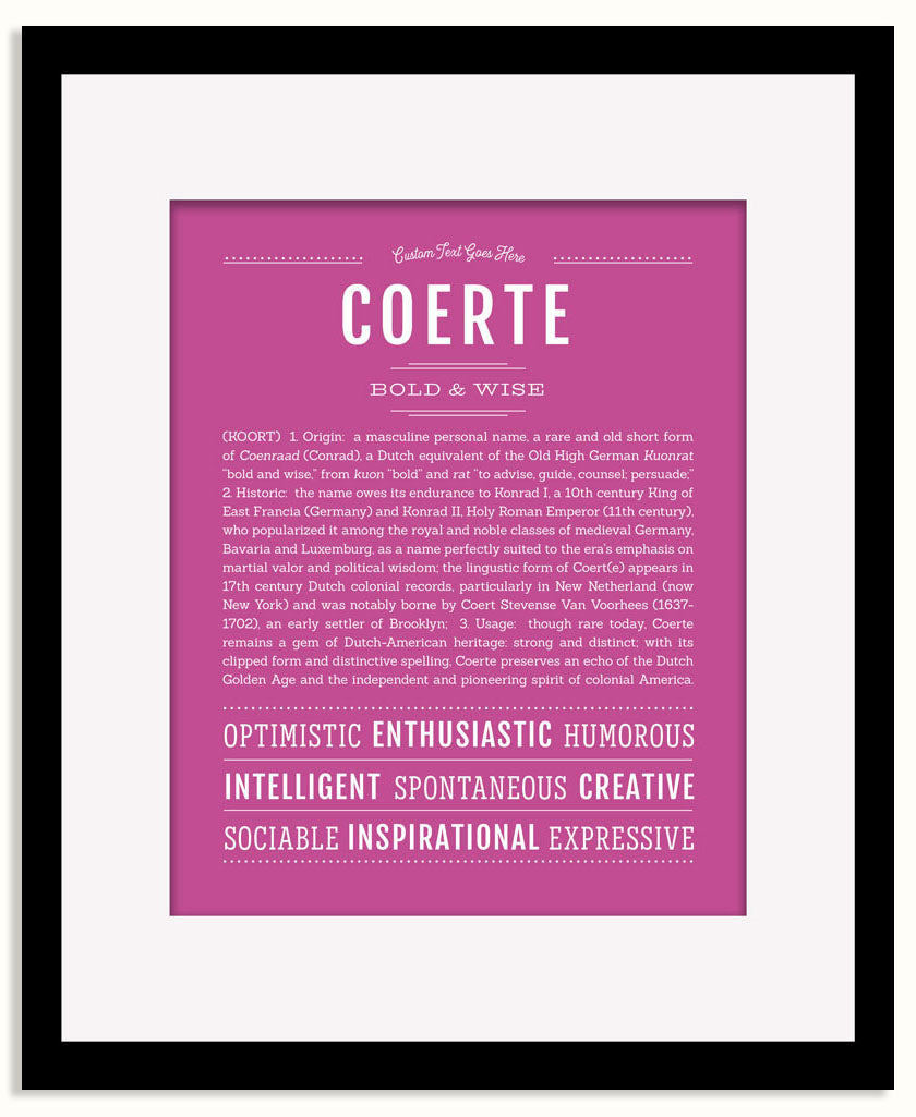 Frame Options | Dark Pink | Black Frame, Matted