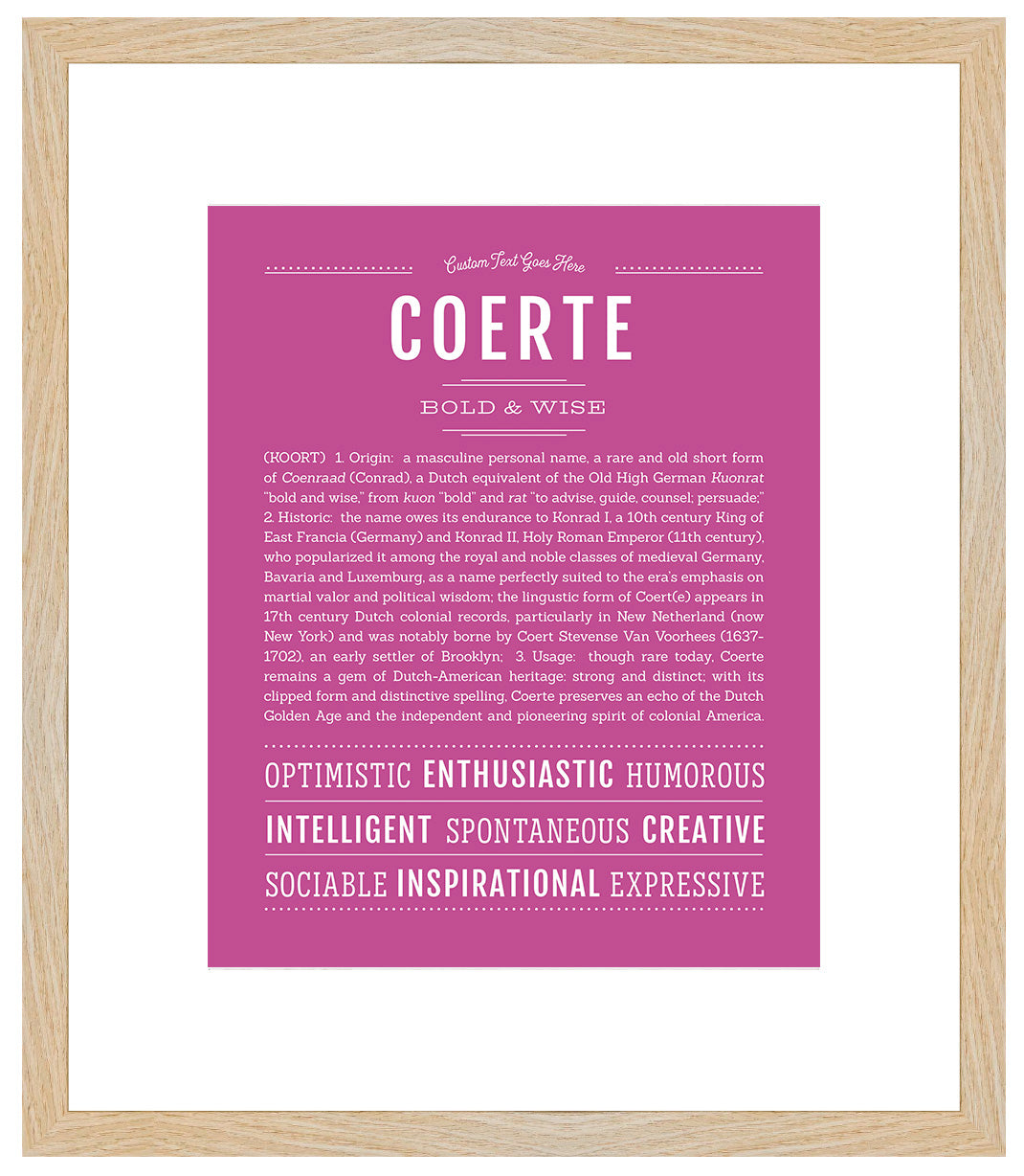 Frame Options | Dark Pink | Maple Frame, Matted