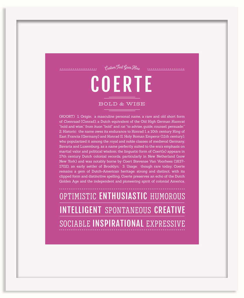 Frame Options | Dark Pink | White Frame, Matted
