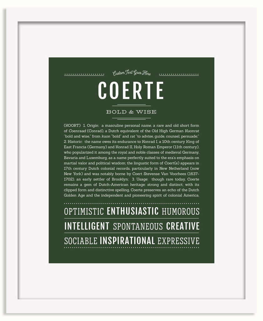 Frame Options | Deep Forest | White Frame, Matted