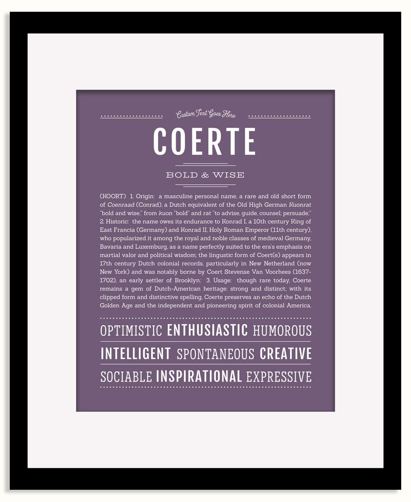 Frame Options | Deep Purple | Black Frame, Matted