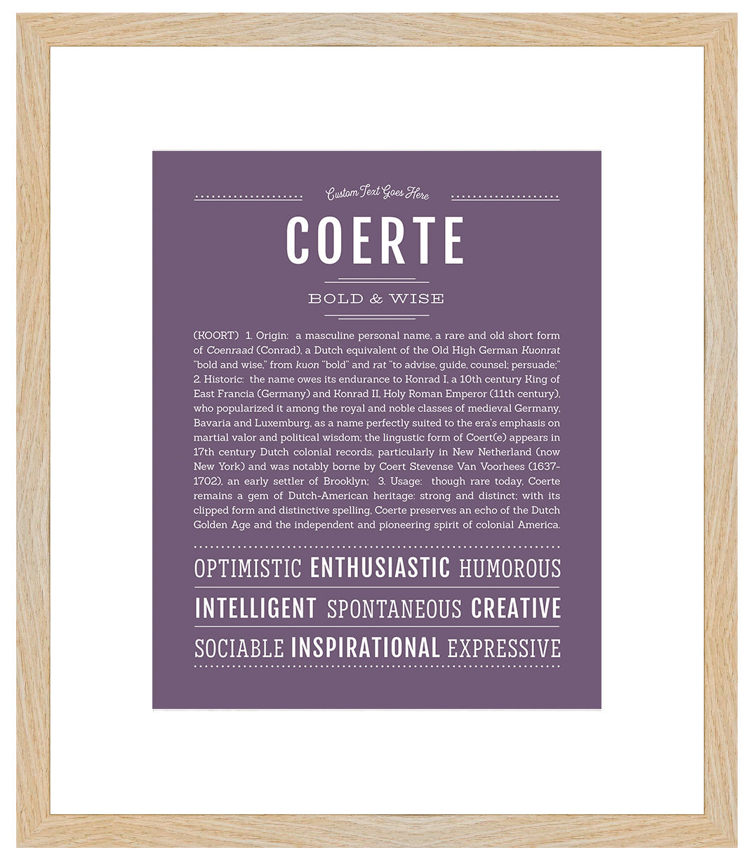 Frame Options | Deep Purple | Maple Frame, Matted