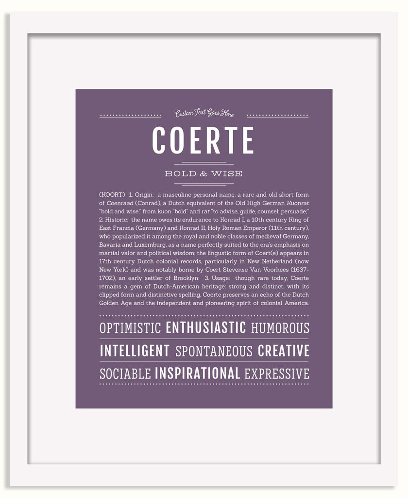 Frame Options | Deep Purple | White Frame, Matted