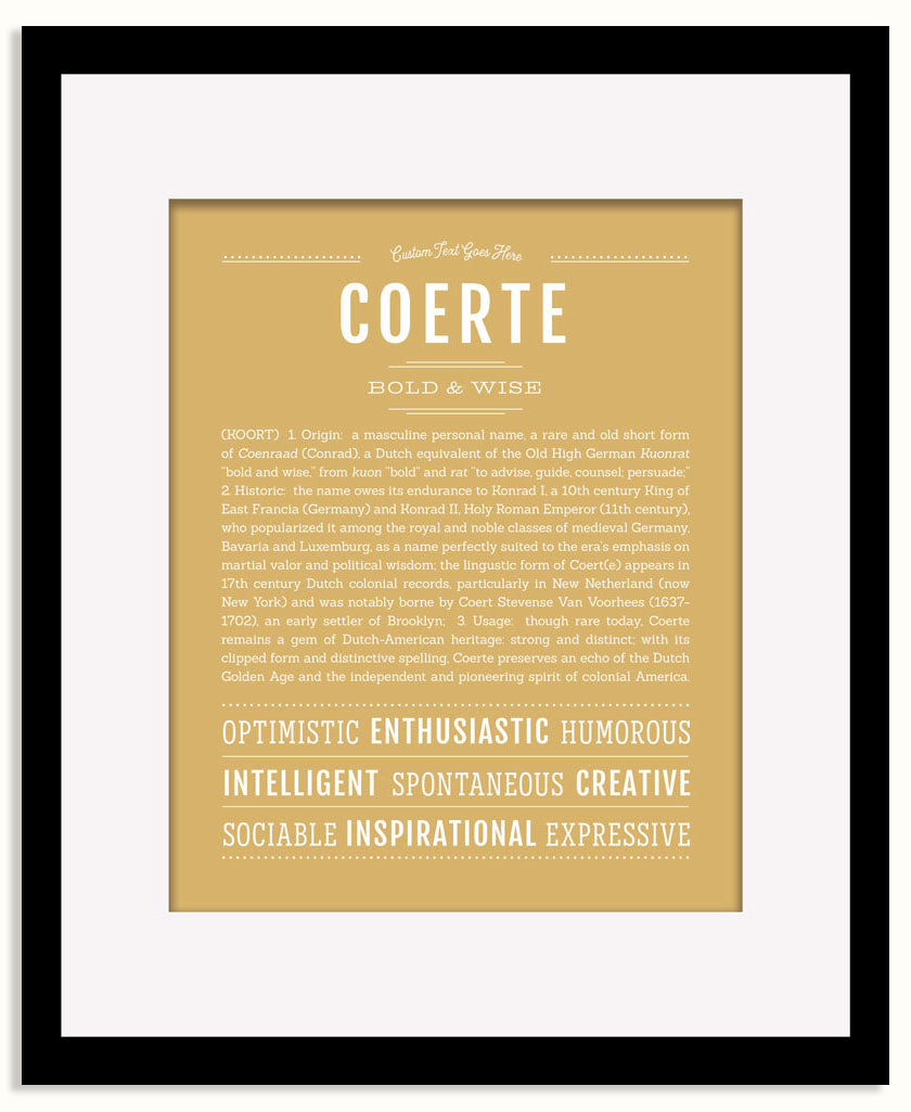 Frame Options | Matte Gold | Black Frame, Matted