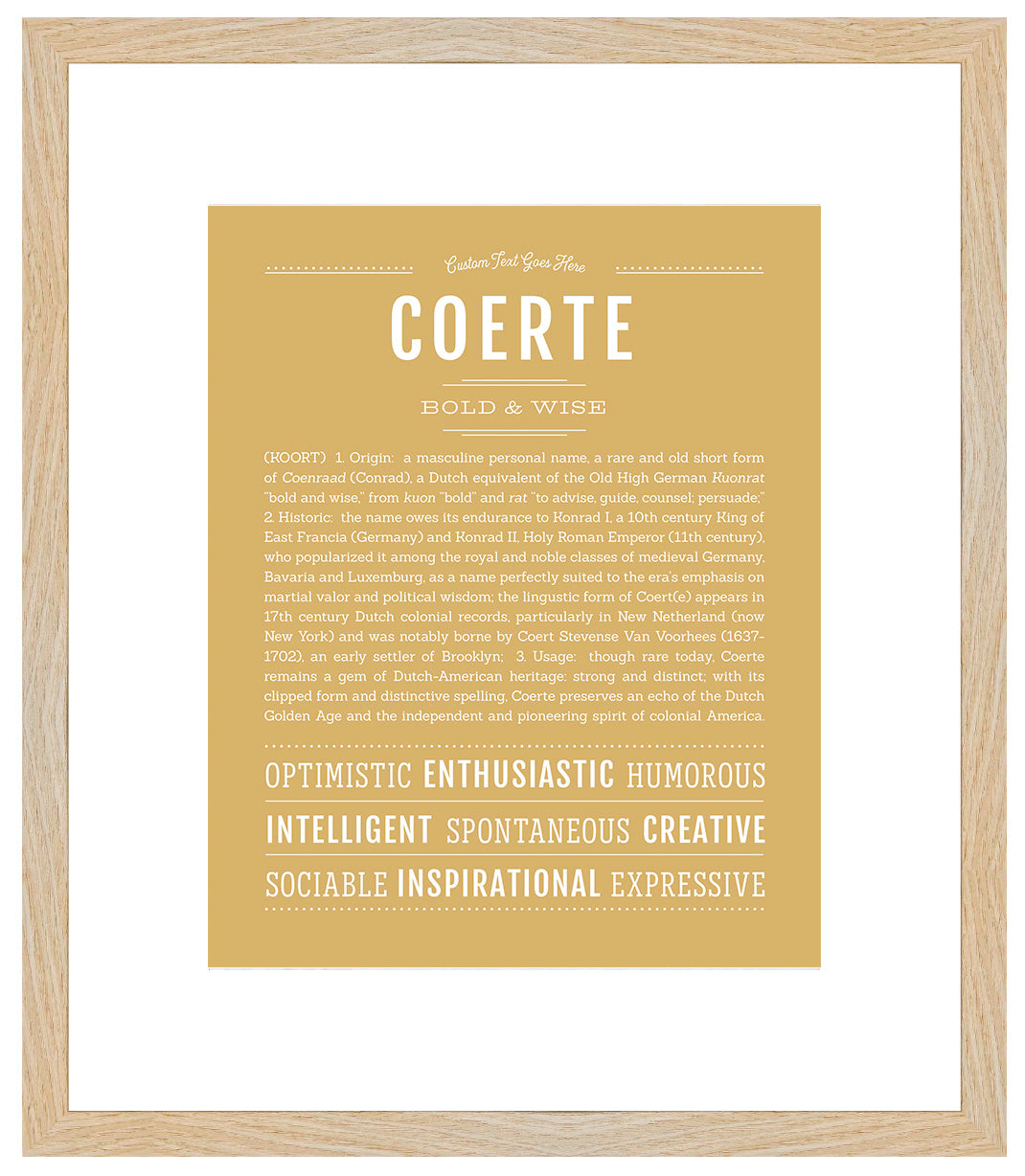 Frame Options | Matte Gold | Maple Frame, Matted
