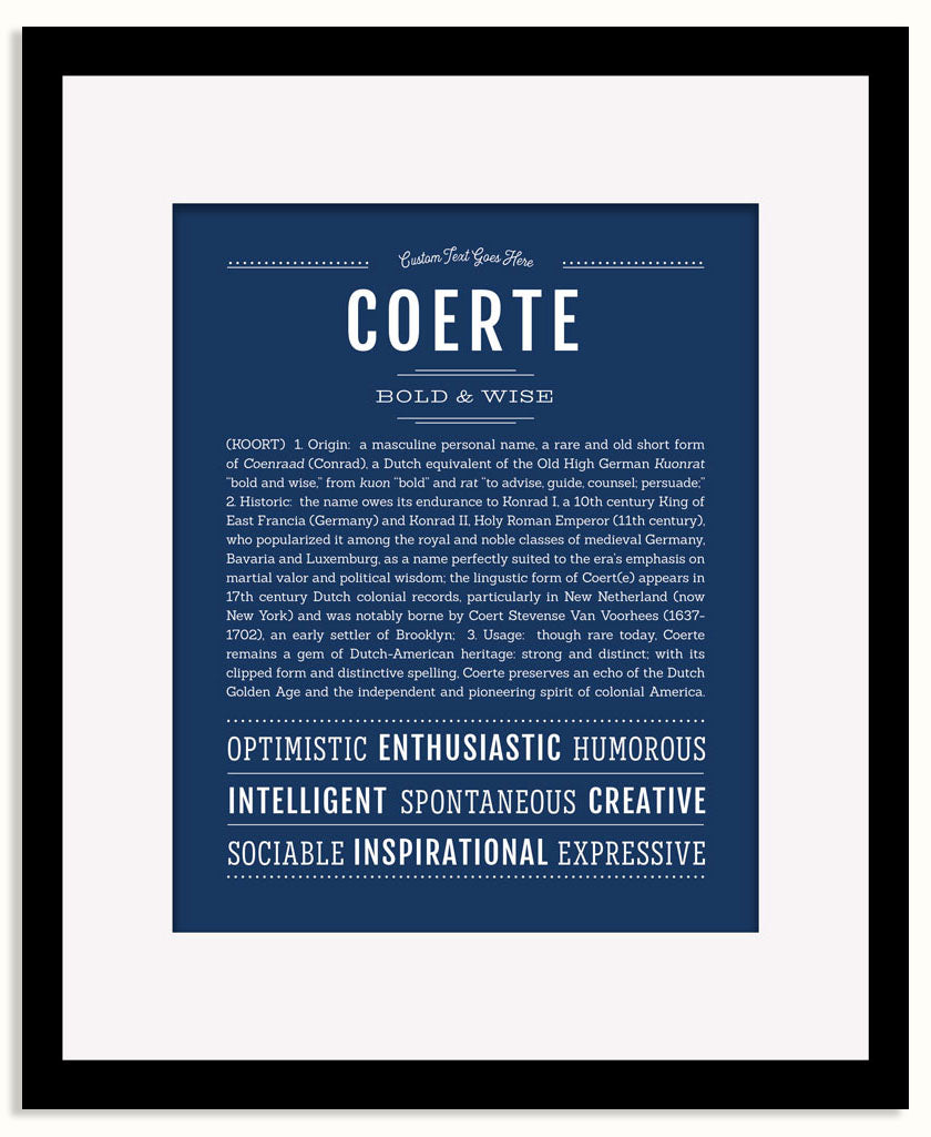 Frame Options | Midnight Blue | Black Frame, Matted