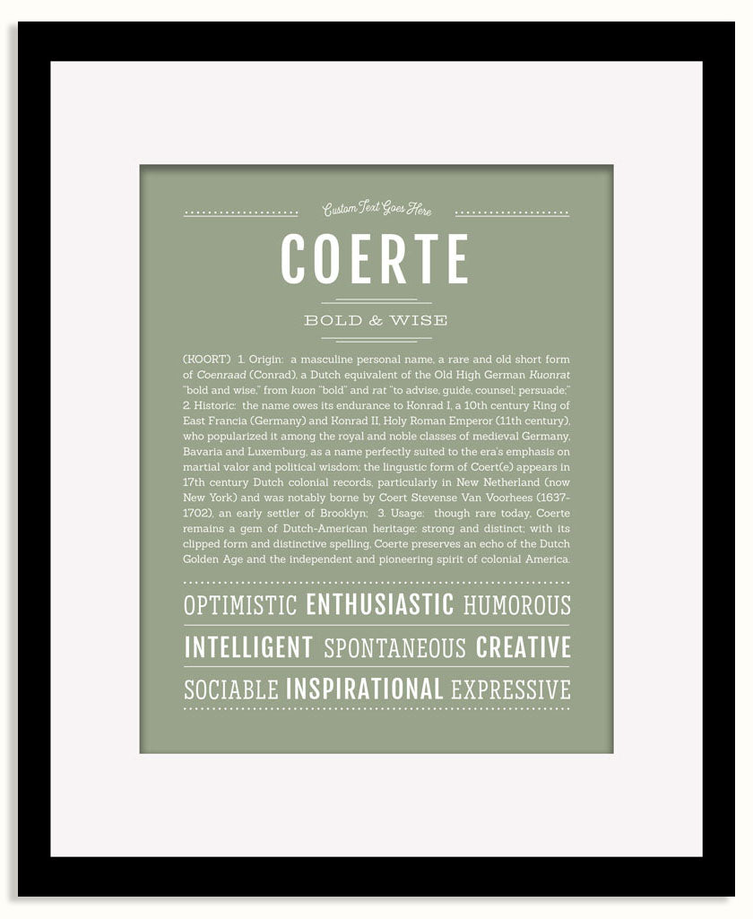 Frame Options | Sage | Black Frame, Matted