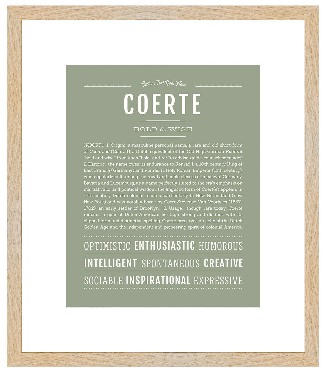Frame Options | Sage | Maple Frame, Matted