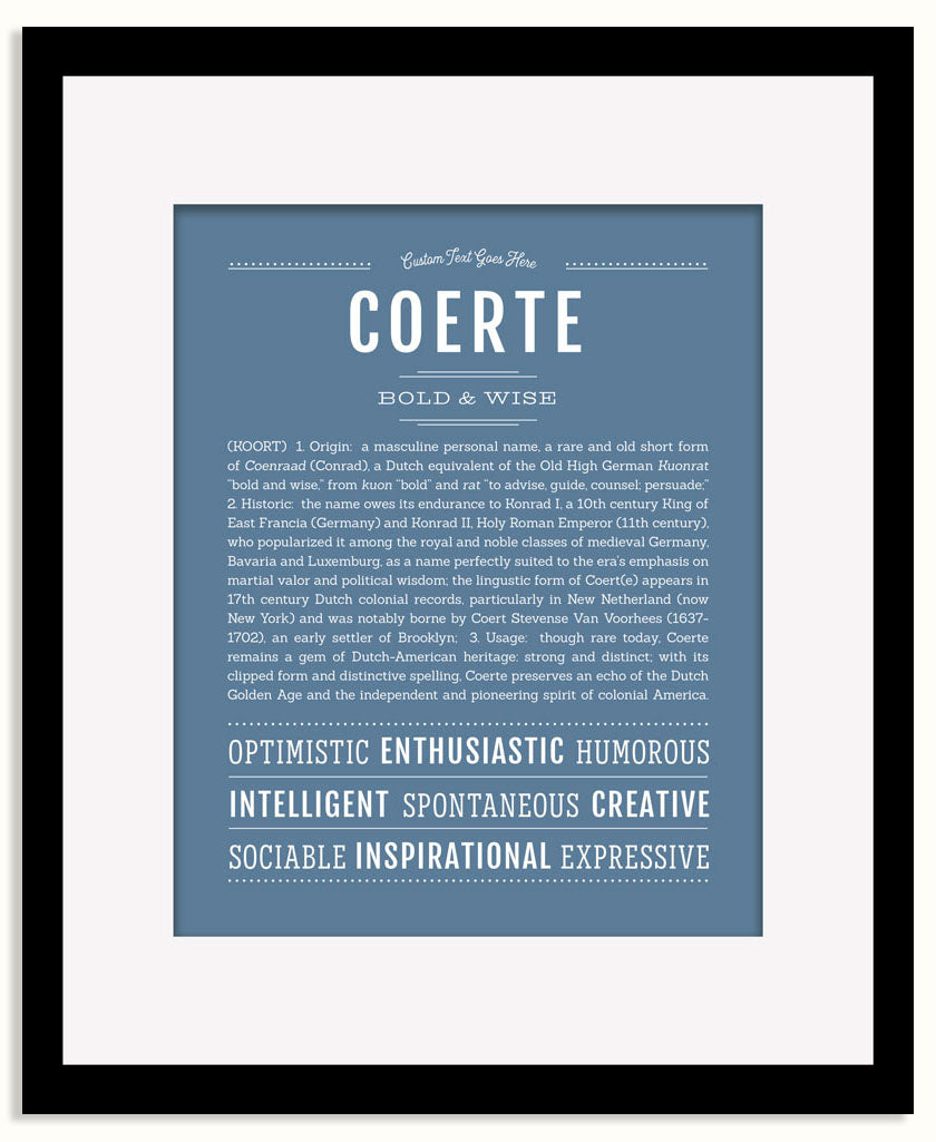 Frame Options | Steele Blue | Black Frame, Matted
