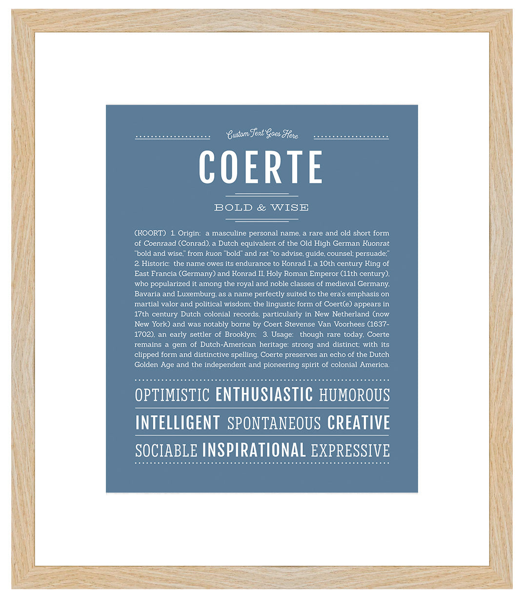 Frame Options | Steele Blue | Maple Frame, Matted