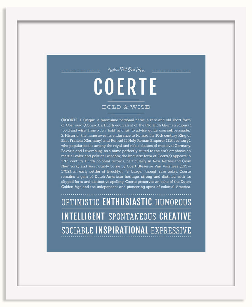 Frame Options | Steele Blue | White Frame, Matted