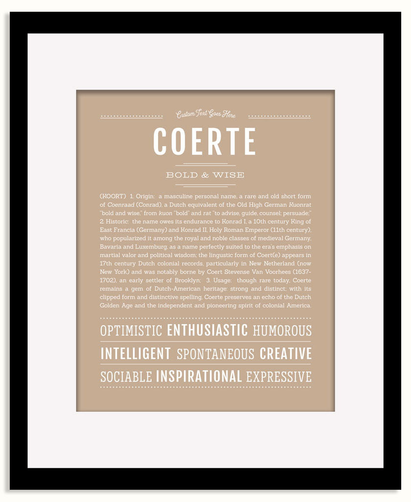 Frame Options | Tan | Black Frame, Matted