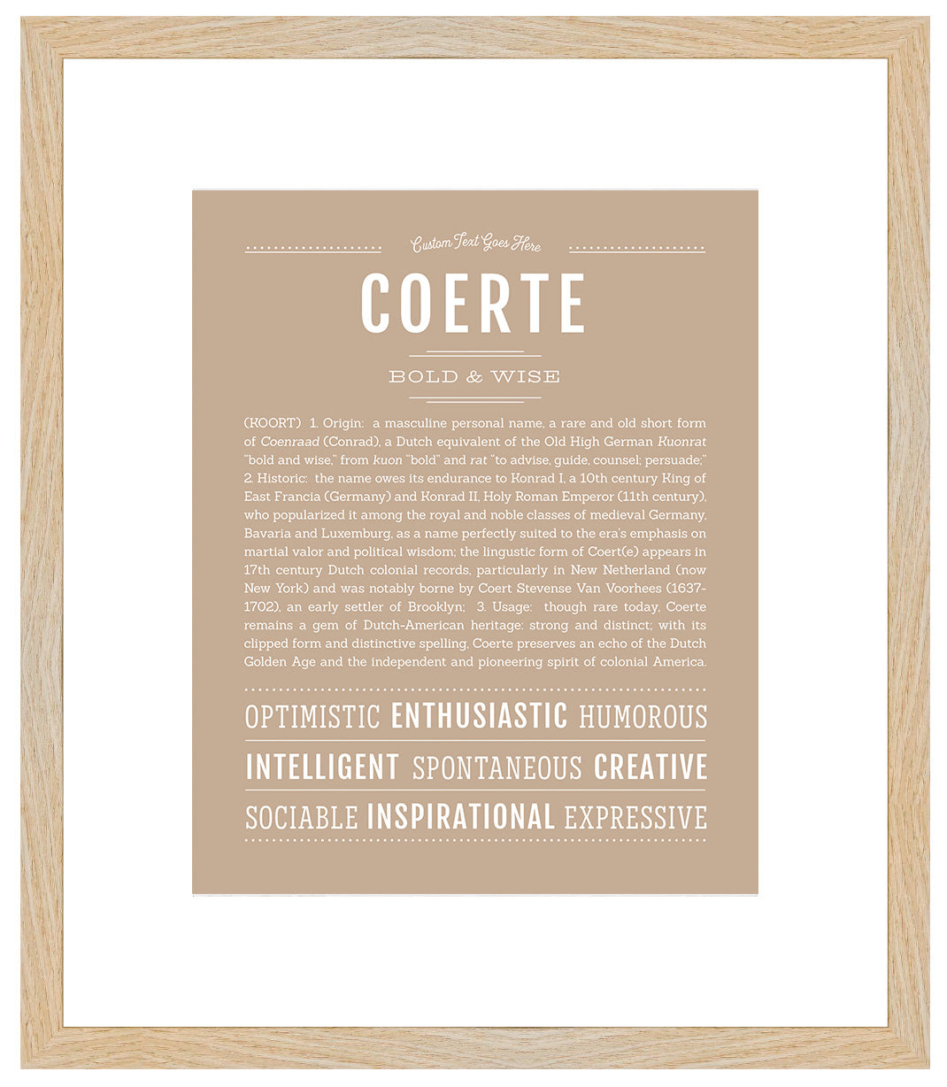 Frame Options | Tan | Maple Frame, Matted