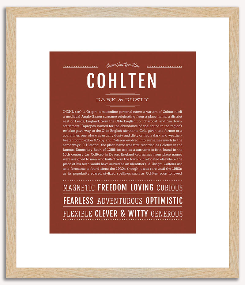 Cohlten | Name Art Print