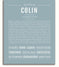 Colin Personalized Name Meaning Art Prints – Name Stories