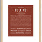 Collins (female) | Name Art Print