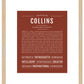 Collins (female) | Name Art Print