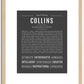 Collins (female) | Name Art Print