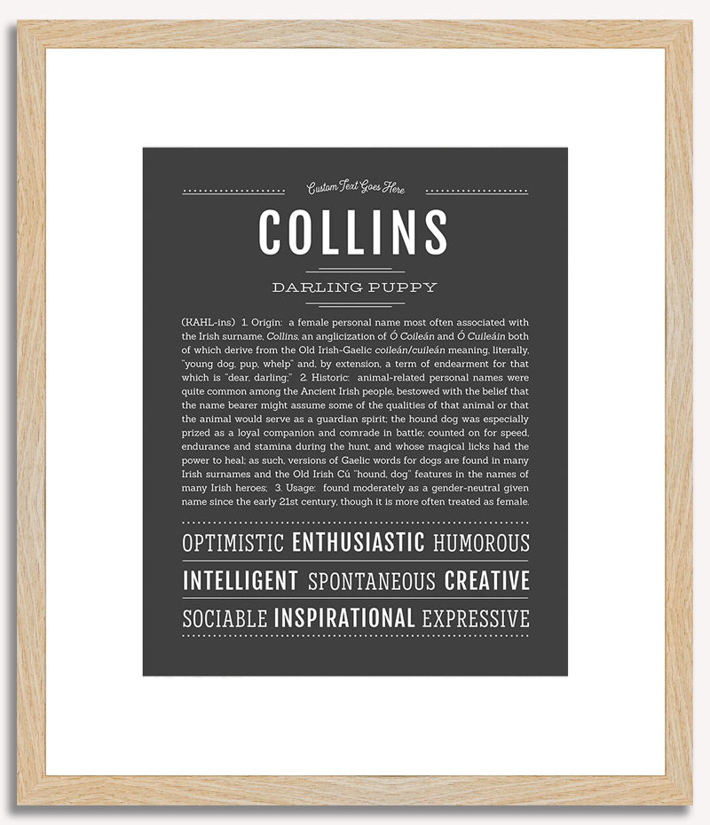 Collins (female) | Name Art Print