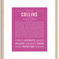 Collins (female) | Name Art Print