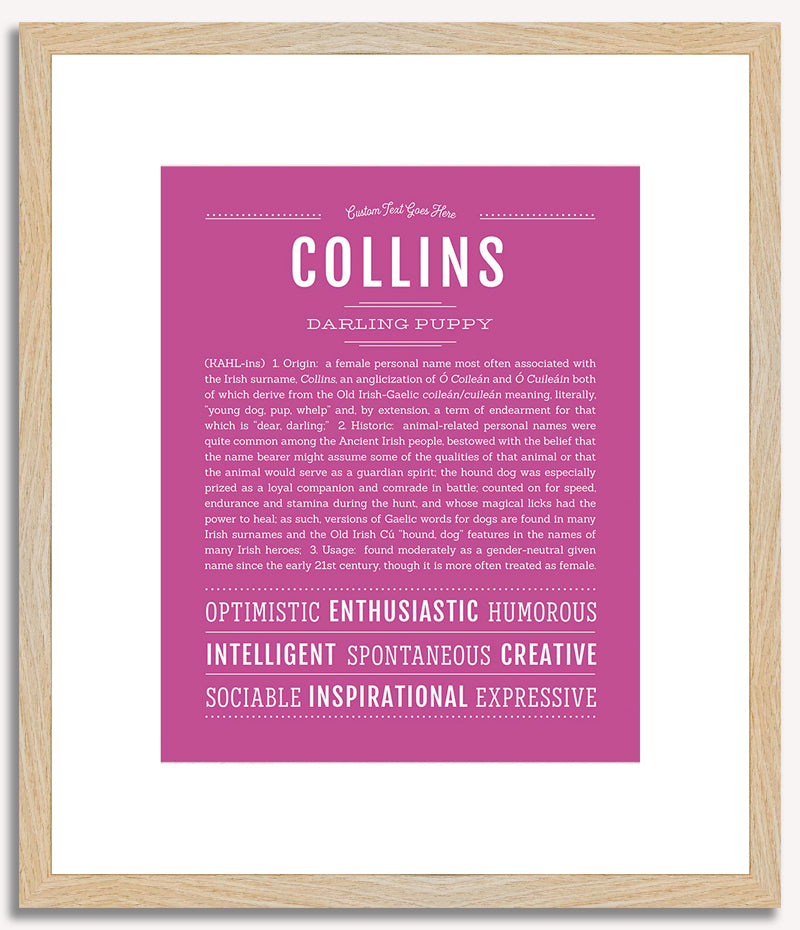 Collins (female) | Name Art Print