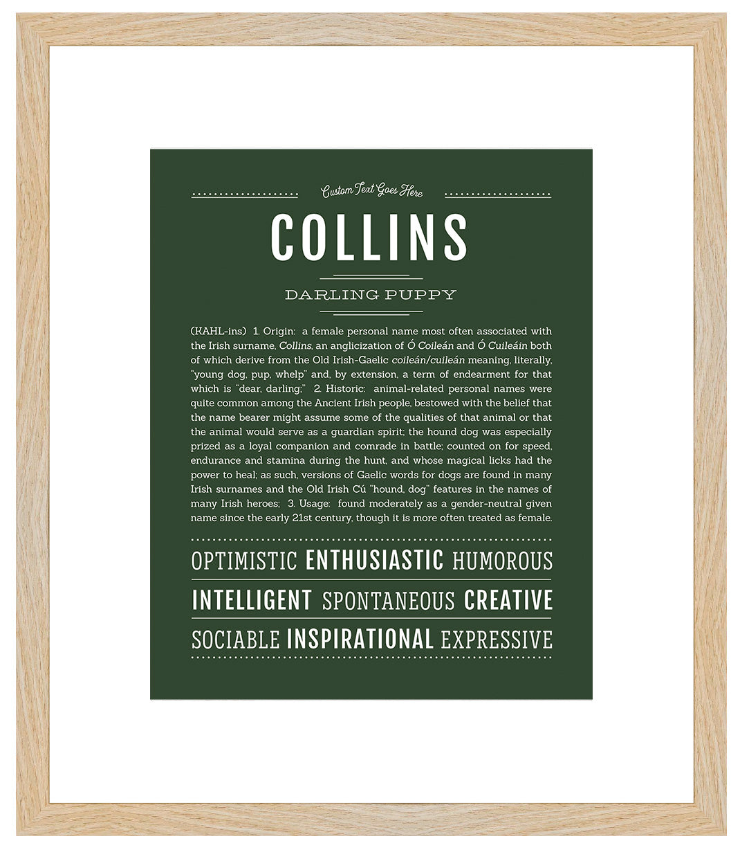 Collins (female) | Name Art Print