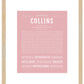 Collins (female) | Name Art Print