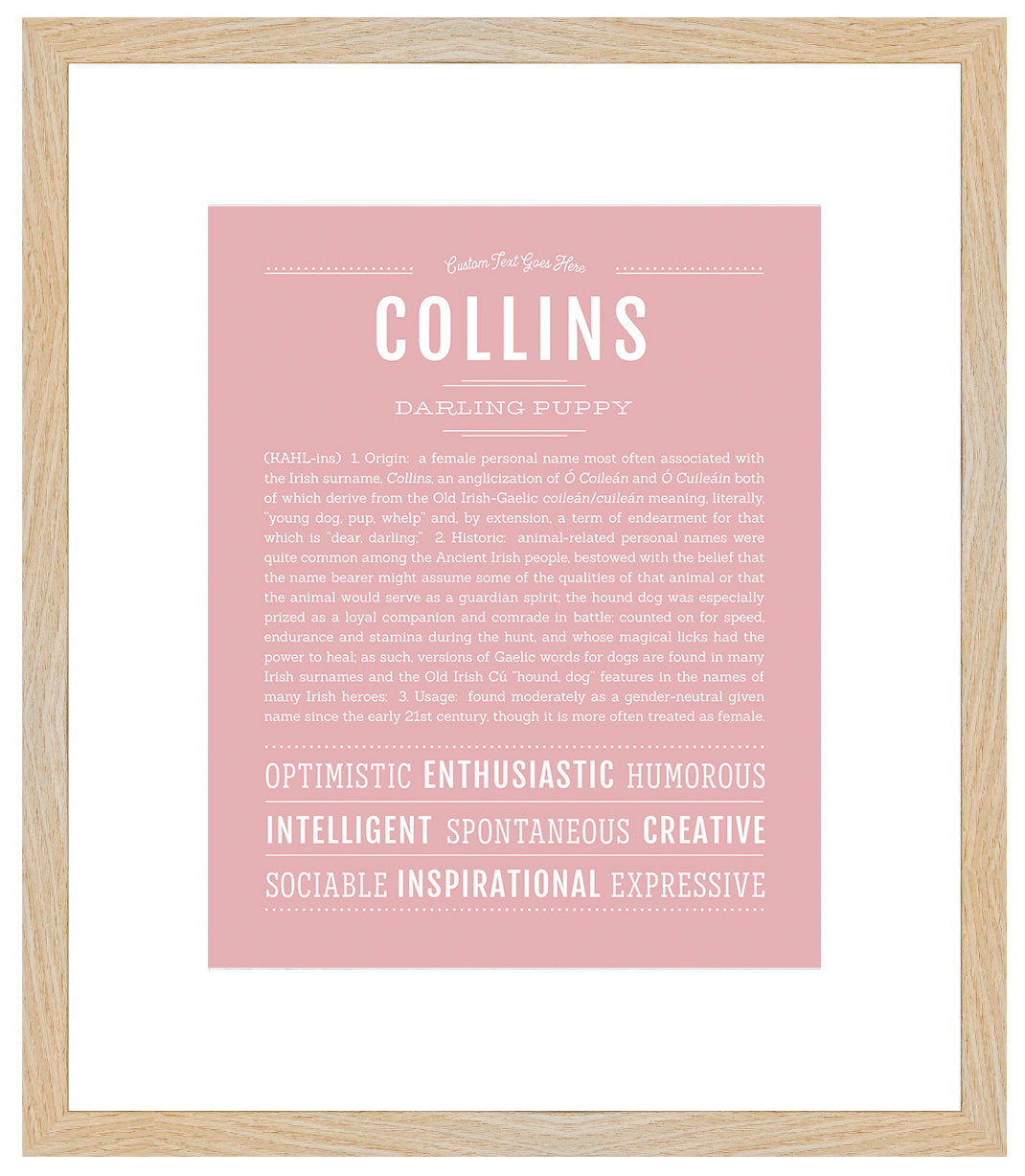 Collins (female) | Name Art Print