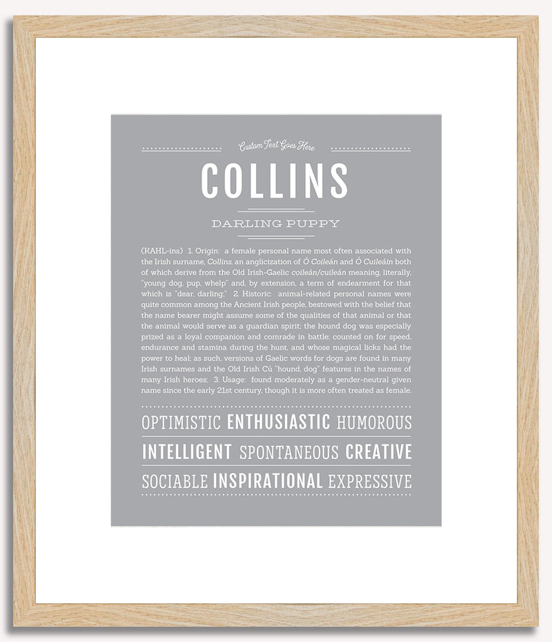 Collins (female) | Name Art Print