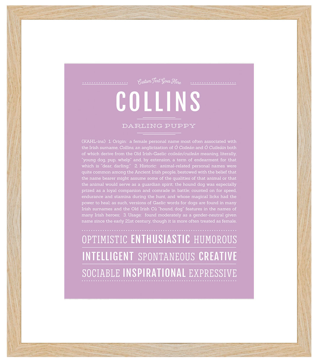 Collins (female) | Name Art Print