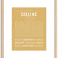 Collins (female) | Name Art Print