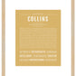 Collins (female) | Name Art Print