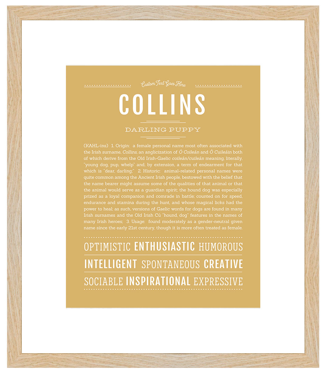 Collins (female) | Name Art Print